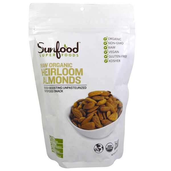 RAW Organic, Heirloom Almonds, 8 oz (227 g)