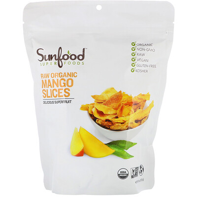 Sunfood Raw Organic Mango Slices, 8 oz (227 g)