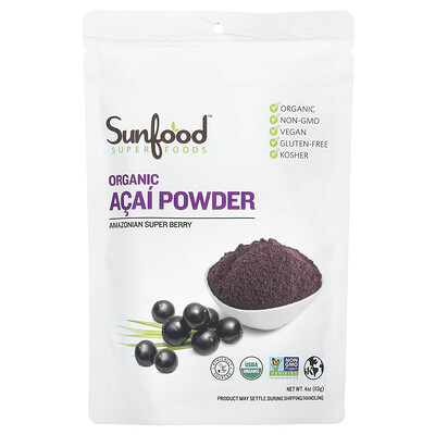 Sunfood  Organic Acai Powder  4 oz (113 g)