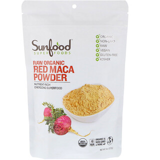 Sunfood, Raw Organic Red Maca Powder, 8 oz (227 g)