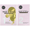 SFGlow‏, Mask & Shine، قناع الوجه التجميلي بالذهب 24 قيراط للإطلالة المثالية، مجموعة من 4 قطع