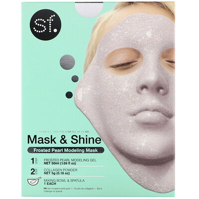 SFGlow Mask & Shine, Frosted Pearl Modeling Mask, 4 Piece Kit