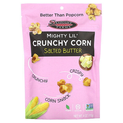 Seapoint Farms Mighty Lil 'Crunchy Corn, соленое масло, 113 г (4 унции)
