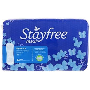 Купить Stayfree, Макси, регулярные, 24 прокладки  на IHerb