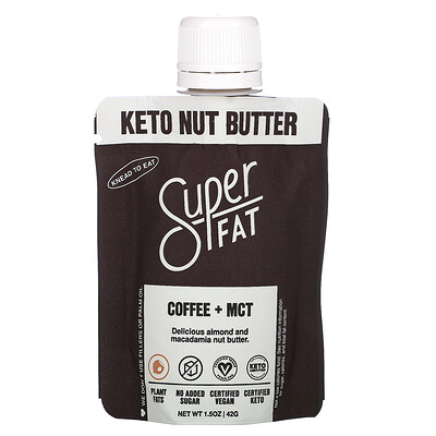 SuperFat Keto Nut Butter, Coffee + MCT, 1.5 oz (42 g)