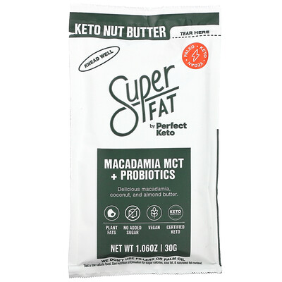 

SuperFat Keto Nut Butter Macadamia MCT + Probiotics 1.06 oz (30 g)