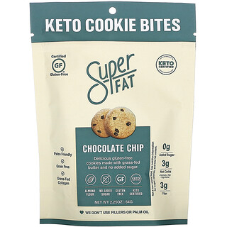 SuperFat, Keto Cookie Bites, Chocolate Chip, Keto-Minikekse mit Schokoladenstückchen, 64 g (2,25 oz.)