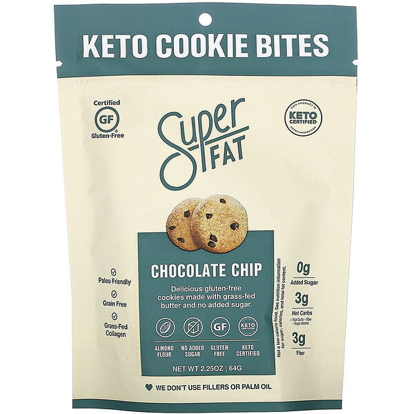 Keto Cookie Bites, Chocolate Chip, 2.25 oz (64 g)