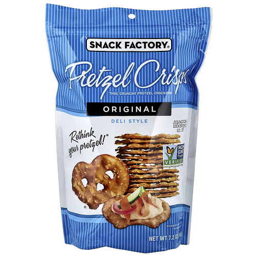 Snack Factory Pretzel Crisps, Original, Deli Style, 7.2 oz (204 g)