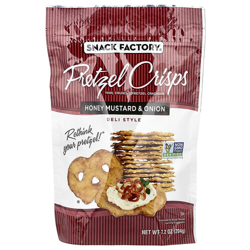 Snack Factory, Pretzel Crisps, Honey Mustard & Onion, Deli Style , 7.2 oz (204 g)