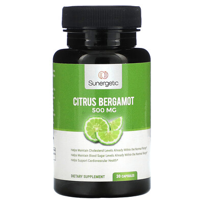Sunergetic , Citrus Bergamot, 500 Mg 30 Capsules