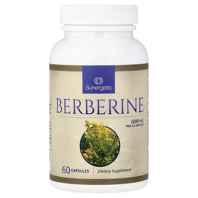Sunergetic, Berberina, 60 cápsulas (600 mg por cápsula)