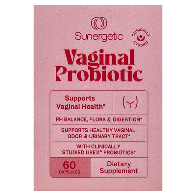 Sunergetic, Suplemento probiótico vaginal, 60 cápsulas