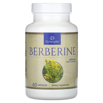 Sunergetic  Berberine  1 200 mg  60 Capsules (600 mg per Capsule)
