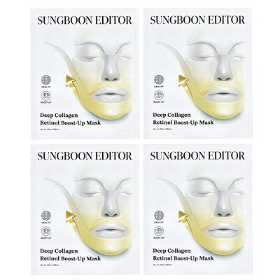 Sungboon Editor , Deep Collagen Retinol Boost-Up Beauty Mask 4 Sheets, 0.88 Oz (25 G) Each