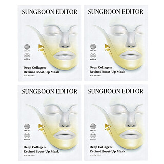 Sungboon Editor, Derin Kolajen Retinol Güçlendirici Güzellik Maskesi, 4 Yaprak, Her Biri 0,88 oz (25 gr)