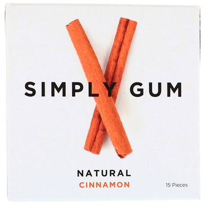 

Simply Gum Жевательная резинка, Натуральная корица, 15 штук