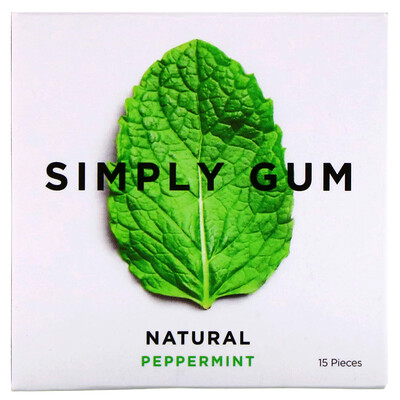 

Simply Gum Gum, Natural Peppermint, 15 Pieces