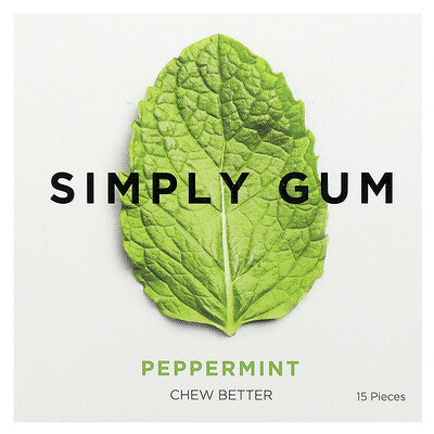 Simply Gum  Chewing Gum  Peppermint  15 Pieces