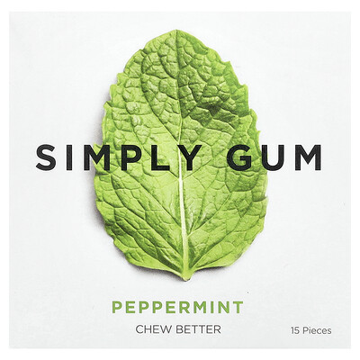 Product Image for Simply Gum, Chewing Gum, Peppermint, 15 Pieces