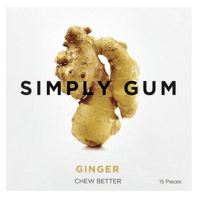 Simply Gum  Chewing Gum  Ginger   15 Pieces