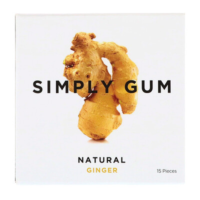 

Simply Gum Жевательная резинка, Натуральный имбирь, 15 штук
