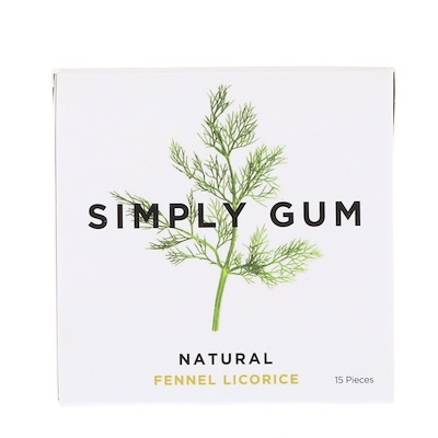Simply Gum 口香糖,天然茴香甘草,15片