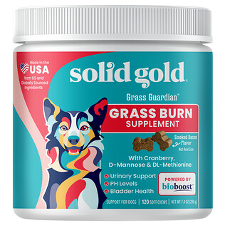Solid Gold, Grass Guardian™, Grasverbrennungs-Ergänzungsmittel für Hunde, geräucherter Bacon, 120 Kau-Snacks, 216 g (7,6 oz.)