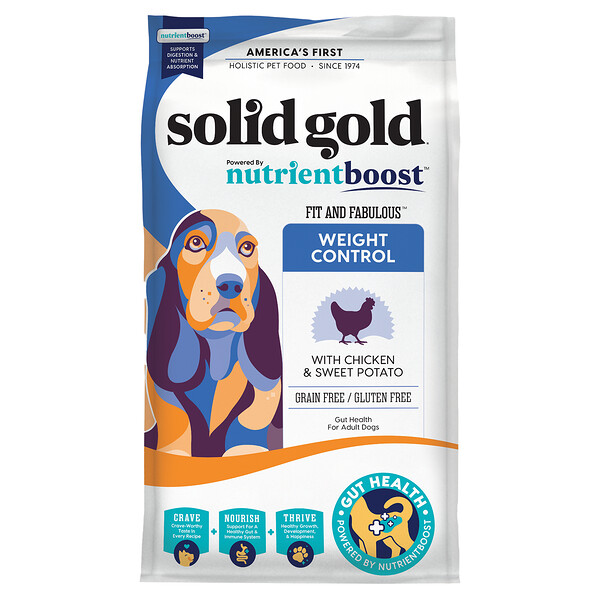 Solid Gold Fit and Fabulous™ Weight Control, For Adult Dogs, Chicken & Sweet Potato, 3.75 lbs (1.7 kg)