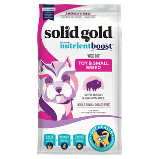 Solid Gold, Wee Bit™, Untuk Mainan & Anjing Ras Kecil, Bison & Beras Merah, 1,7 kg (3,75 pon)
