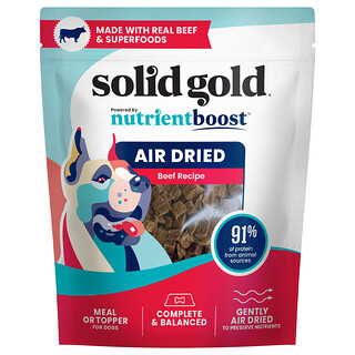 Solid Gold, Air Dried Meal o Topper, Para perros, Receta con carne de res, 113 g (4 oz)