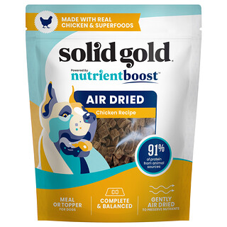 Solid Gold, Hava Kurutulmuş Yemek veya Üst Malzemesi, Köpekler İçin, Tavuk Tarifi, 16 oz (454 g)