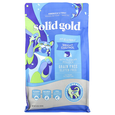 Solid Gold, Fit As A Fiddle™, For Cats, Adults, With Alaskan Pollock, 3 lbs (1.36 kg)