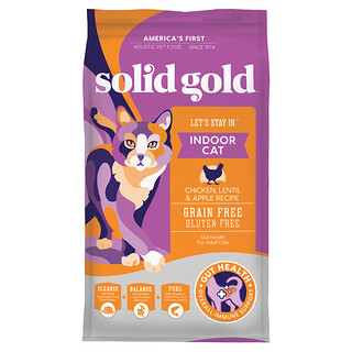 Solid Gold, Let's Stay In™，適用於成年室內貓，雞肉扁豆和蘋果食譜，3 磅（1.36 千克）