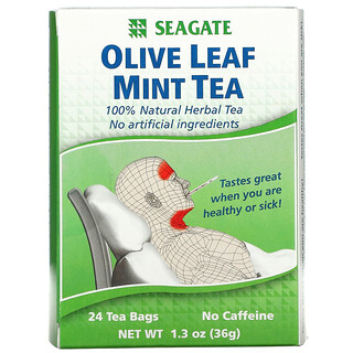 Seagate, شاي أوراق شجر الزيتون بالنعناع، 24 كيس شاي، 1.3 أونصة (36 جم)
