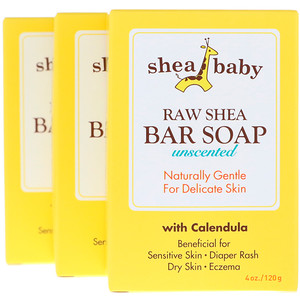 Shea Baby, Raw Shea Bar Soap, Unscented, 3 Pack, 4 oz (120 g) Each отзывы