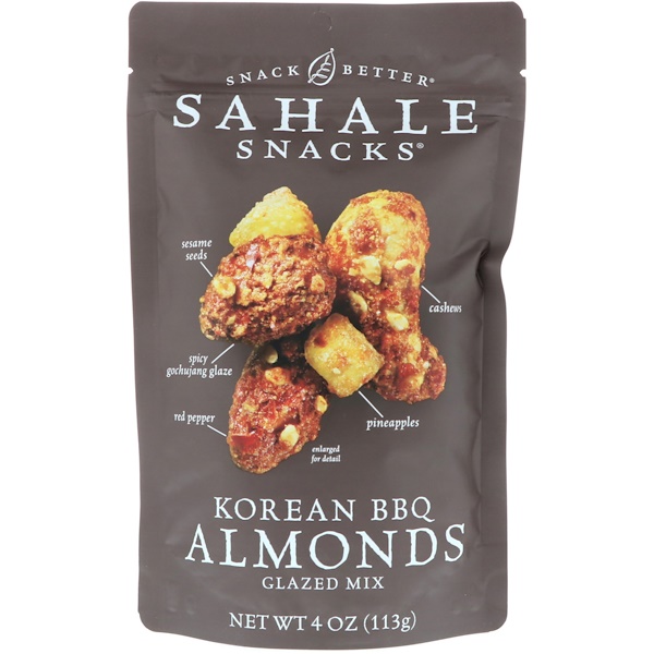 Sahale Snacks, Snack Better, Glazed Mix, Korean BBQ Almonds, 4 oz (113