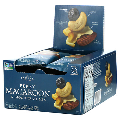 Sahale Snacks ягодный макарун, смесь миндаля, орехов и сухофруктов, 9 пакетиков, 42,5 г (1,5 унций)