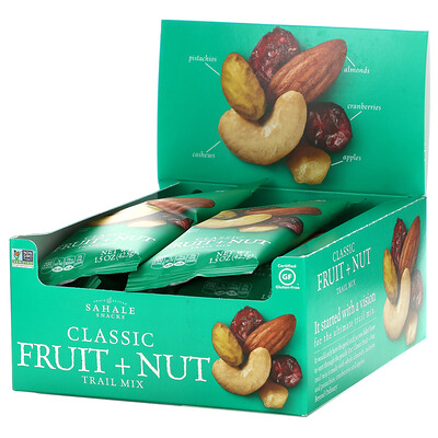 Sahale Snacks Trail Mix, классическая смесь фруктов и орехов, 9 пакетиков по 42,5 г (1,5 унции)