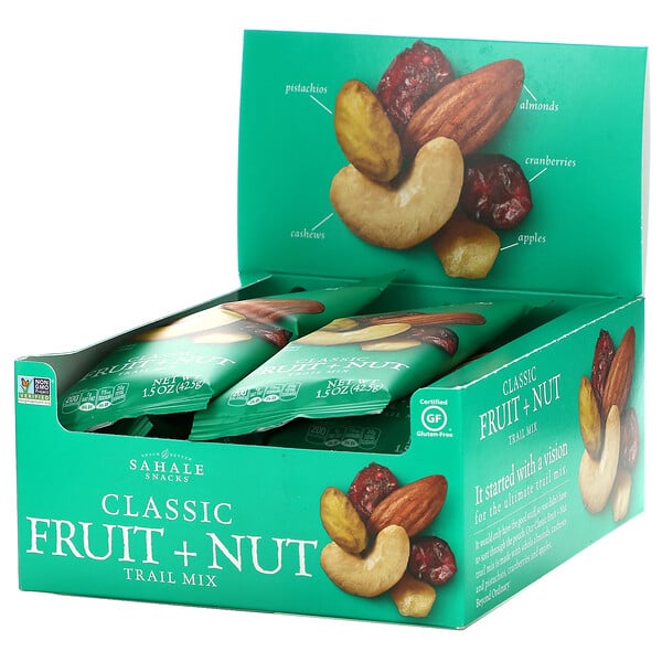 Sahale Snacks, Trail Mix, Classic Fruit + Nut Blend, 9 Packs, 1.5 oz (42,5 g) Each