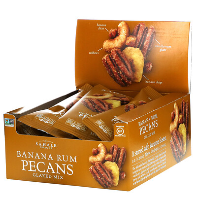 

Sahale Snacks Glazed Mix Banana Rum Pecans 9 Packs 1.5 oz (42.5 g) Each