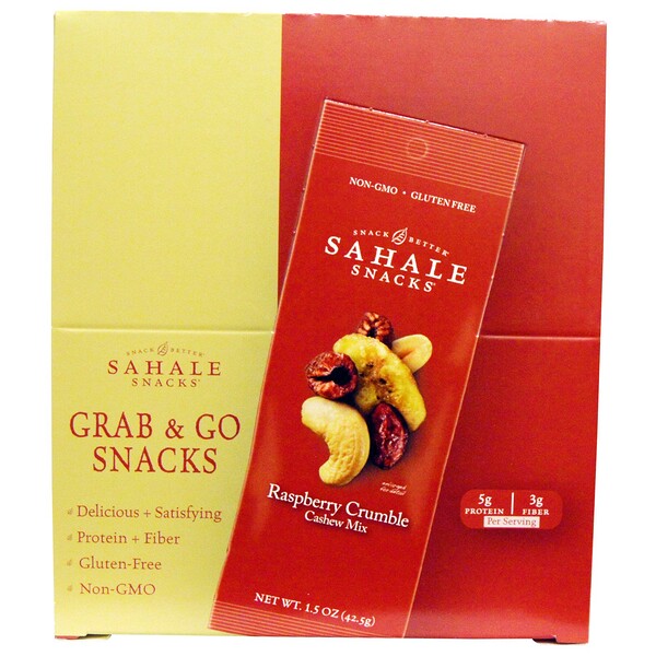 Sahale Snacks, Смесь кешью и малиновый крамбл,  9 упаковок по 1.5 унции (42.5 г)