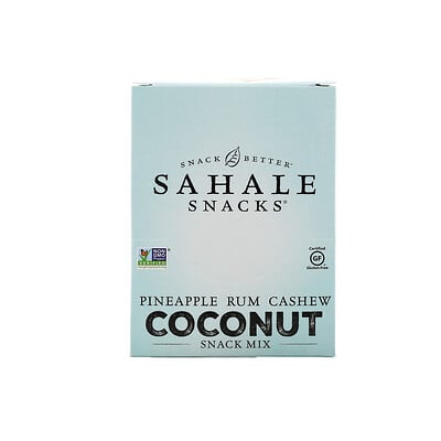 Sahale Snacks Смесь снеков, ананас, ром, кешью и кокос, 7 пакетиков по 42,5 г (1,5 унции)