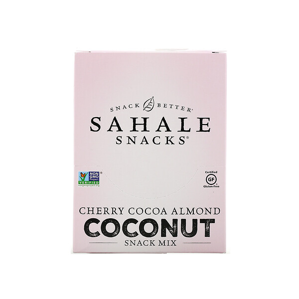 Sahale Snacks‏, חטיף מיקס, דובדבן, קקאו, שקדים וקוקוס, 7 חבילות, 42.5 גרם כל אחת (1.5 אונקיות)