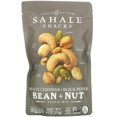 Sahale Snacks Snack Mix, Белый чеддер, фасоль черного перца + орех, 4 унции (113 г)