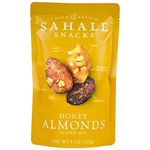 Купить Sahale Snacks, Глазированная смесь Honey Almonds, 4 унции (113 г)  на IHerb