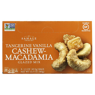 Sahale Snacks, 釉面混合堅果，橘子香草腰果 - 澳洲堅果，9 包，每包 1.5 盎司（42.5 克）