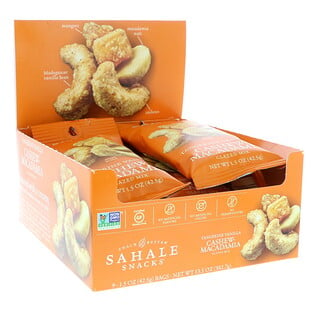 Sahale Snacks, Глазированная смесь, мандарин, ваниль, кешью и макадамия, 9 пакетиков, 42,5 г (1,5 унции) каждый