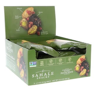 Sahale Snacks, Glazed Mix, Pomegranate Pistachios, 9 Packs, 1.5 oz (42.5 g) Each