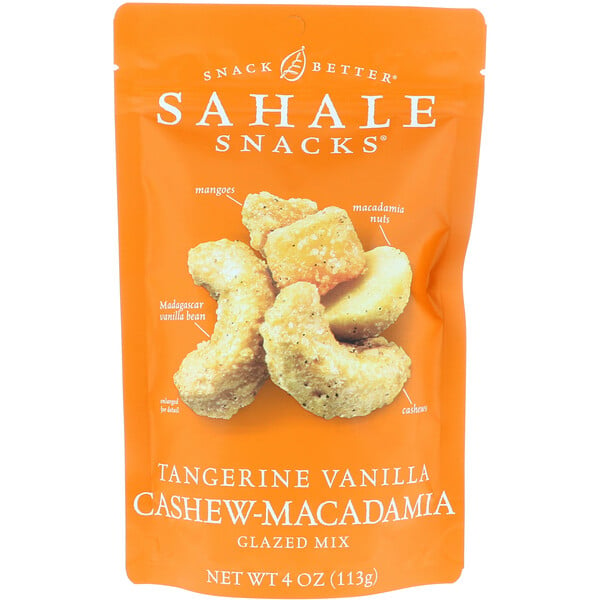 Sahale Snacks, Glazed Mix, Tangerine Vanilla Cashew-Macadamia, 4 oz (113 g)